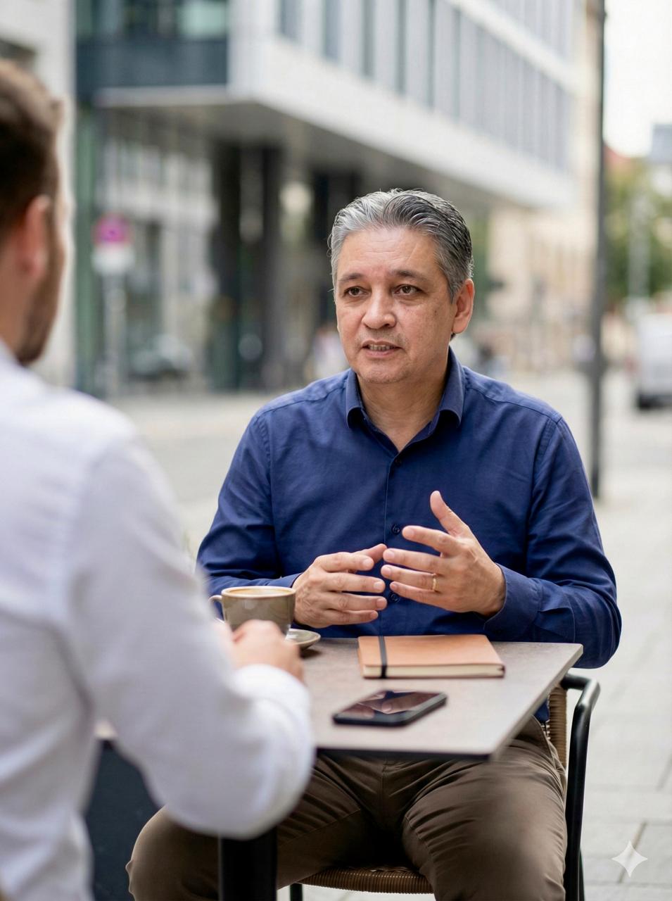 Emerson Melgarejo em conversa profissional